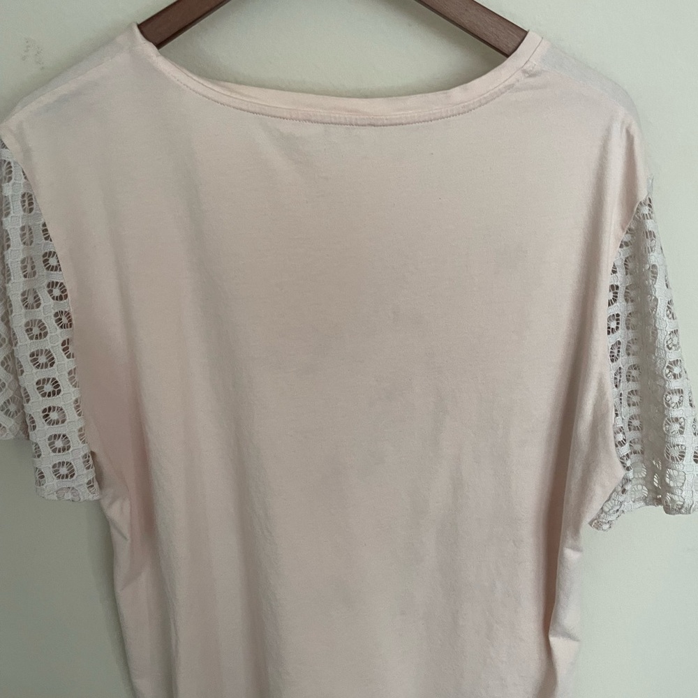 Stella and Dot Cut Out Sleeves Blush Top